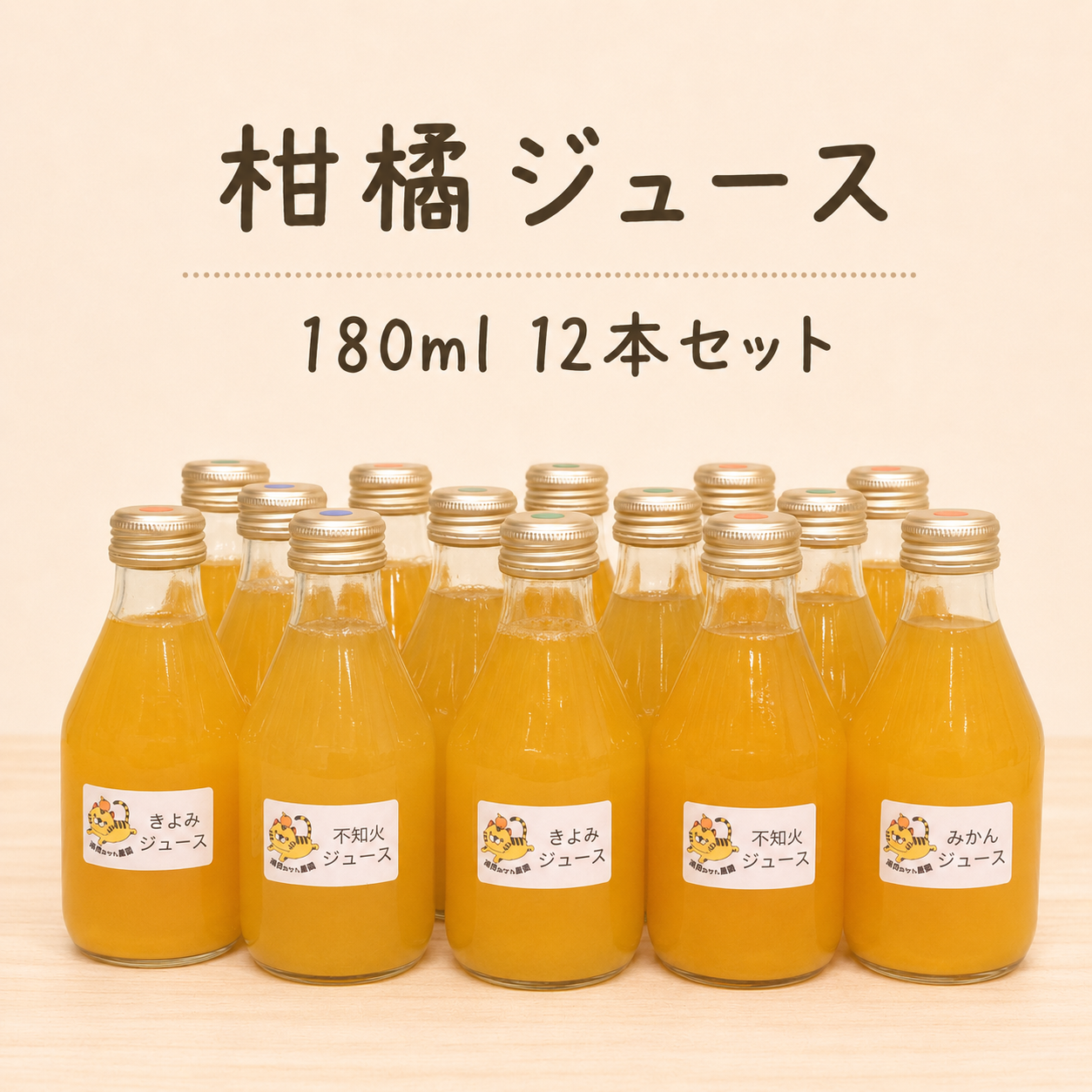 果汁100％柑橘ジュース180ml×12本